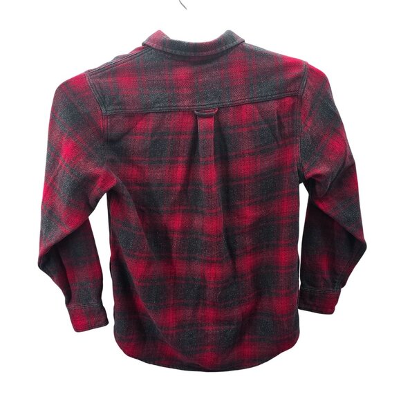 Orvis Men's Plaid Flannel Shirt Medium Red & Gray Heavyweight Cotton Blend - Picture 3 of 7